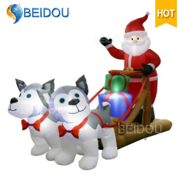 Vente en gros de décorations de Noël gonflables en plein air Snowman Christmas Inflatable Sleigh